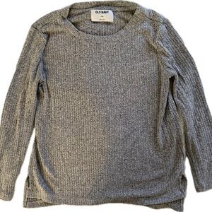 Old Navy Girls’ Ribbed Knit long sleeve shirt - Gray